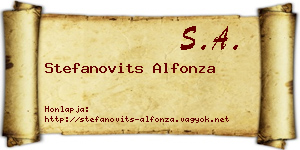 Stefanovits Alfonza névjegykártya